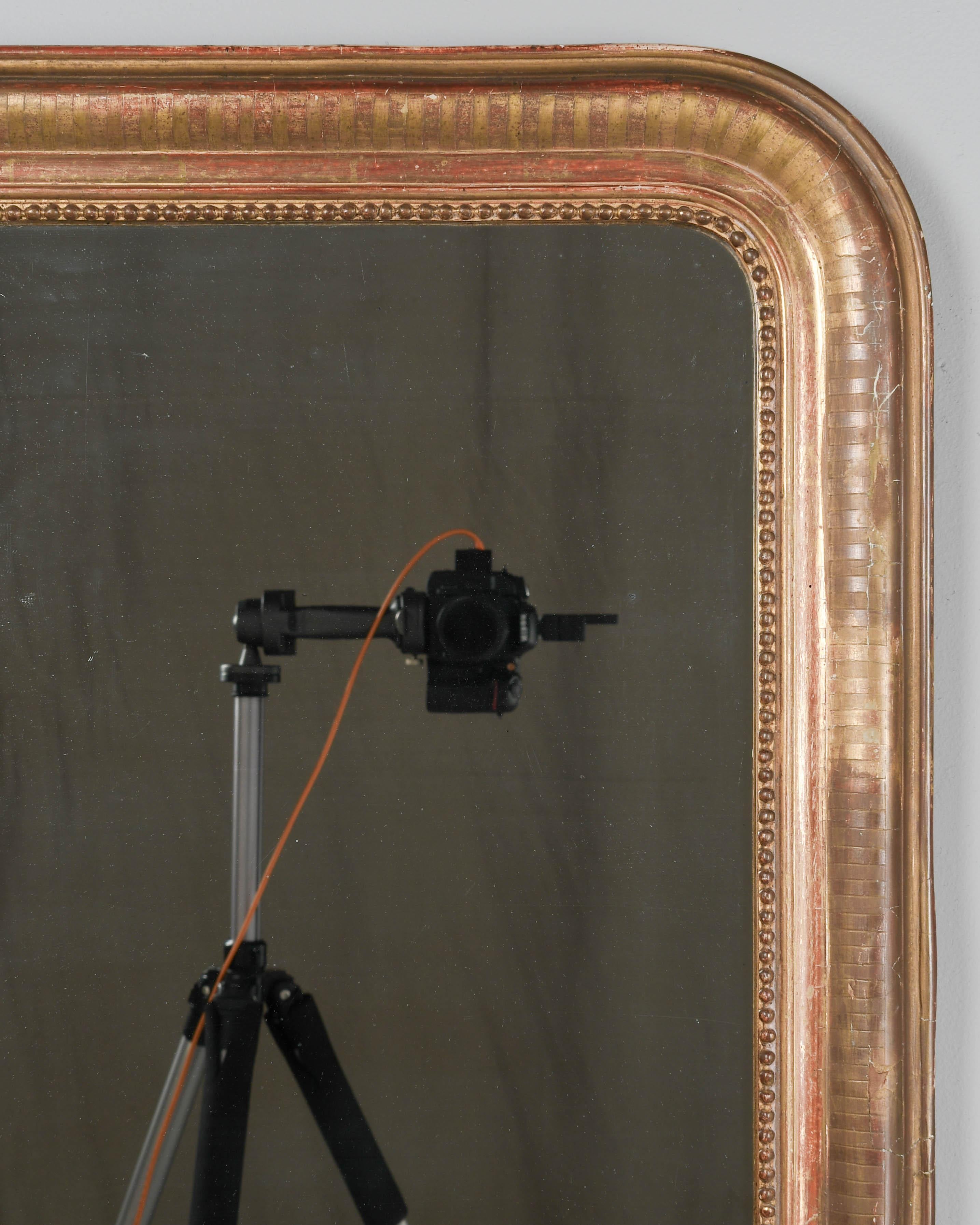 French Louis Philippe Style Gilded Mirror In Good Condition In Winter Park, FL