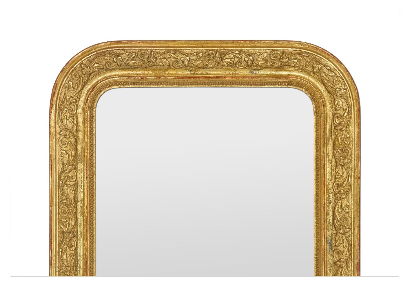 Espejo francés de madera dorada estilo Louis Philippe, hacia 1900 Luis Felipe en venta