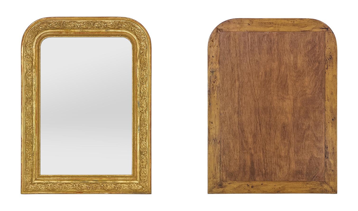 Espejo francés de madera dorada estilo Louis Philippe, hacia 1900 Madera dorada en venta