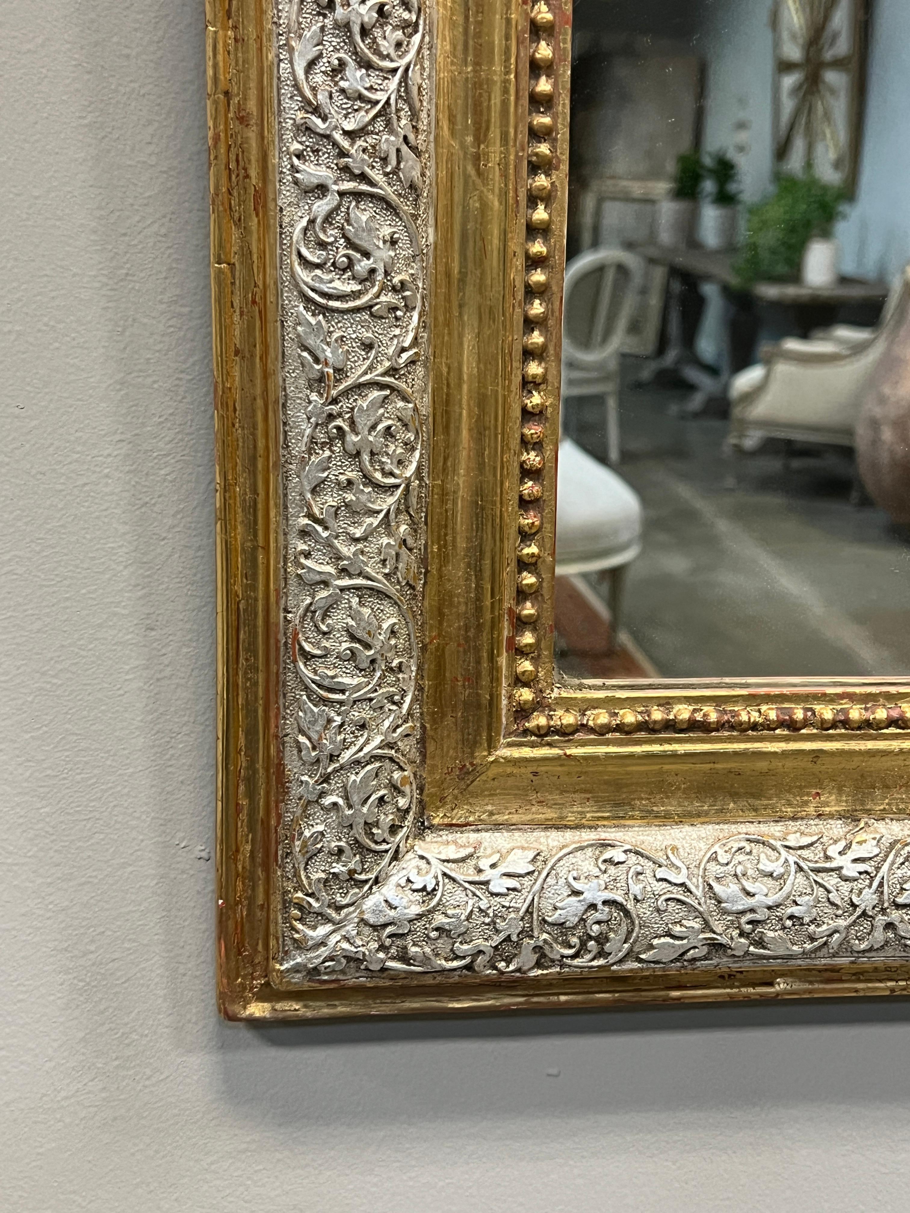 Luigi Filippo Specchio francese in stile Louis Philippe in oro e argento dorato in vendita
