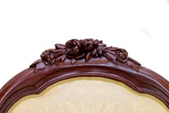 French Louis Philippe Style Yellow and Walnut Armchair, Late 19th Century