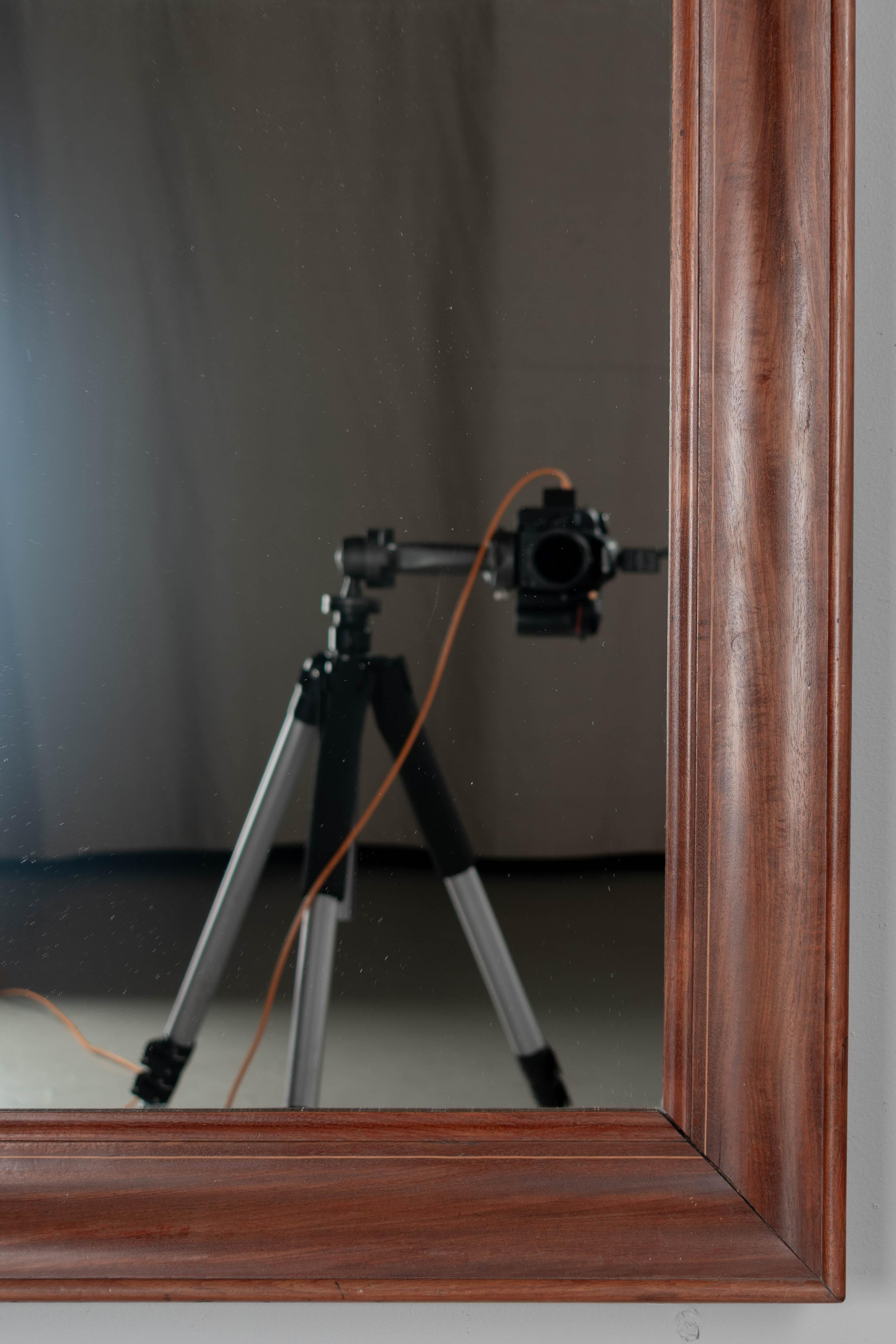 20th Century French Louis Philippe Style Mahogany Mirror For Sale