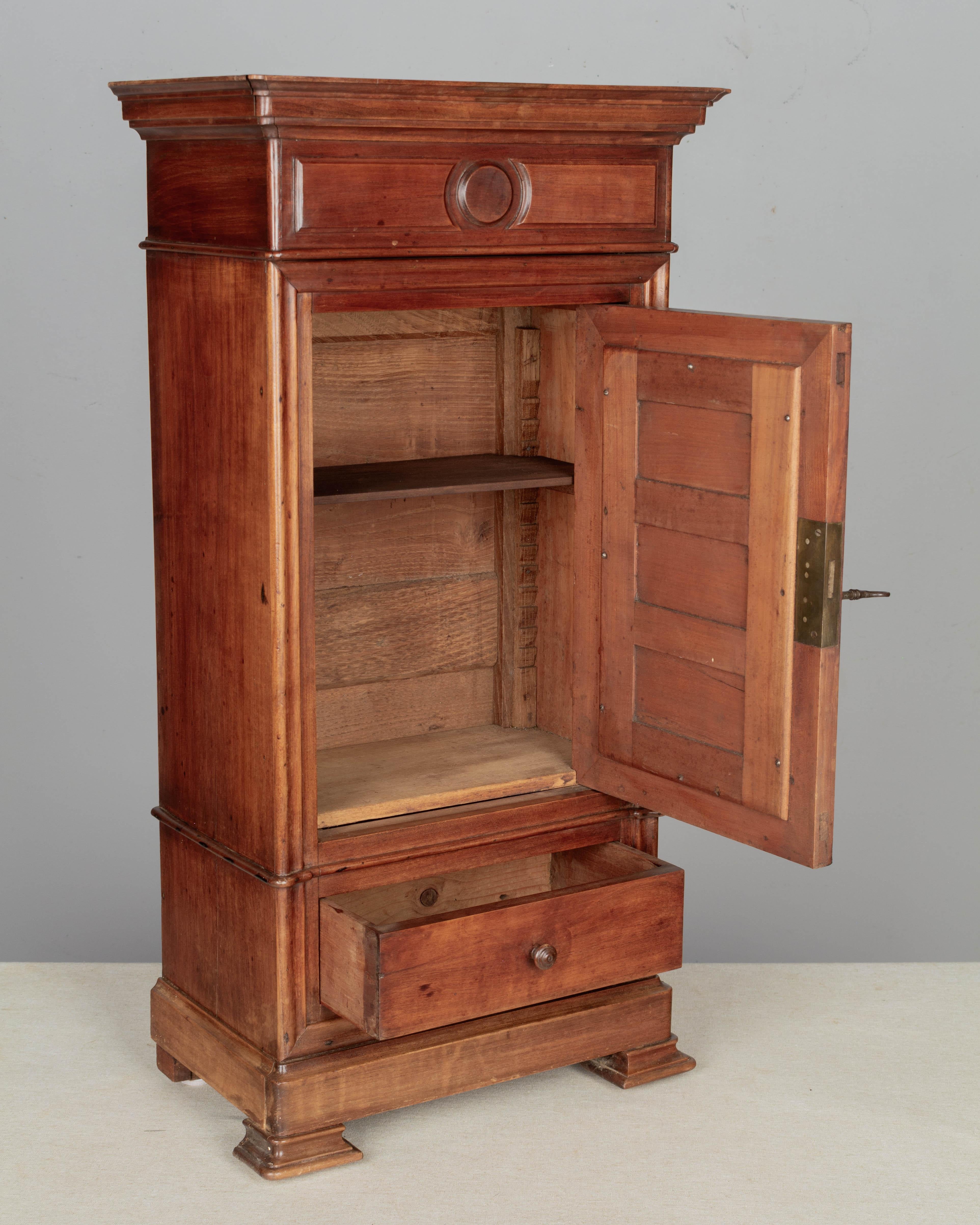Hand-Crafted French Louis Philippe Style Miniature Armoire or Wall Cabinet For Sale