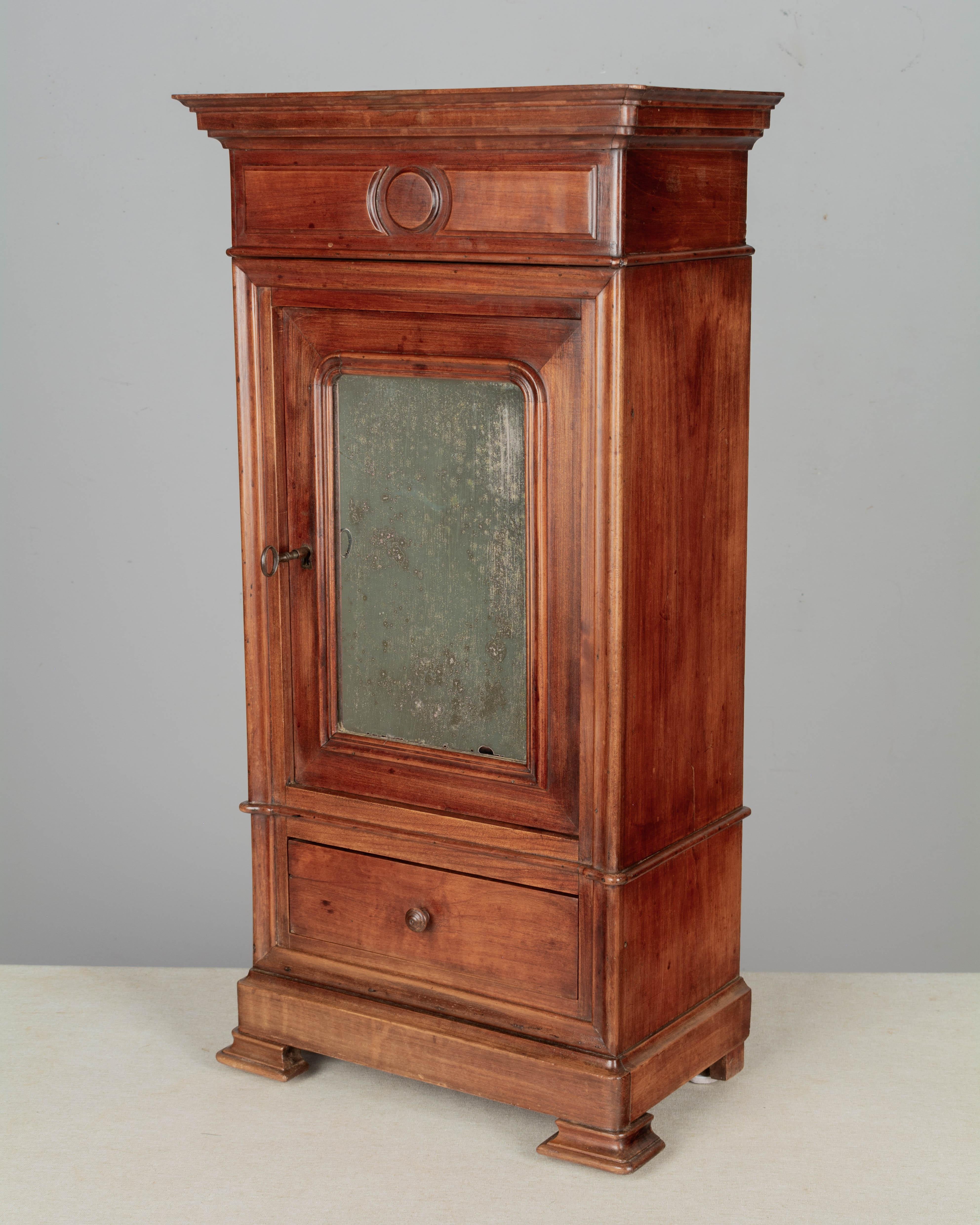 French Louis Philippe Style Miniature Armoire or Wall Cabinet In Good Condition For Sale In Winter Park, FL