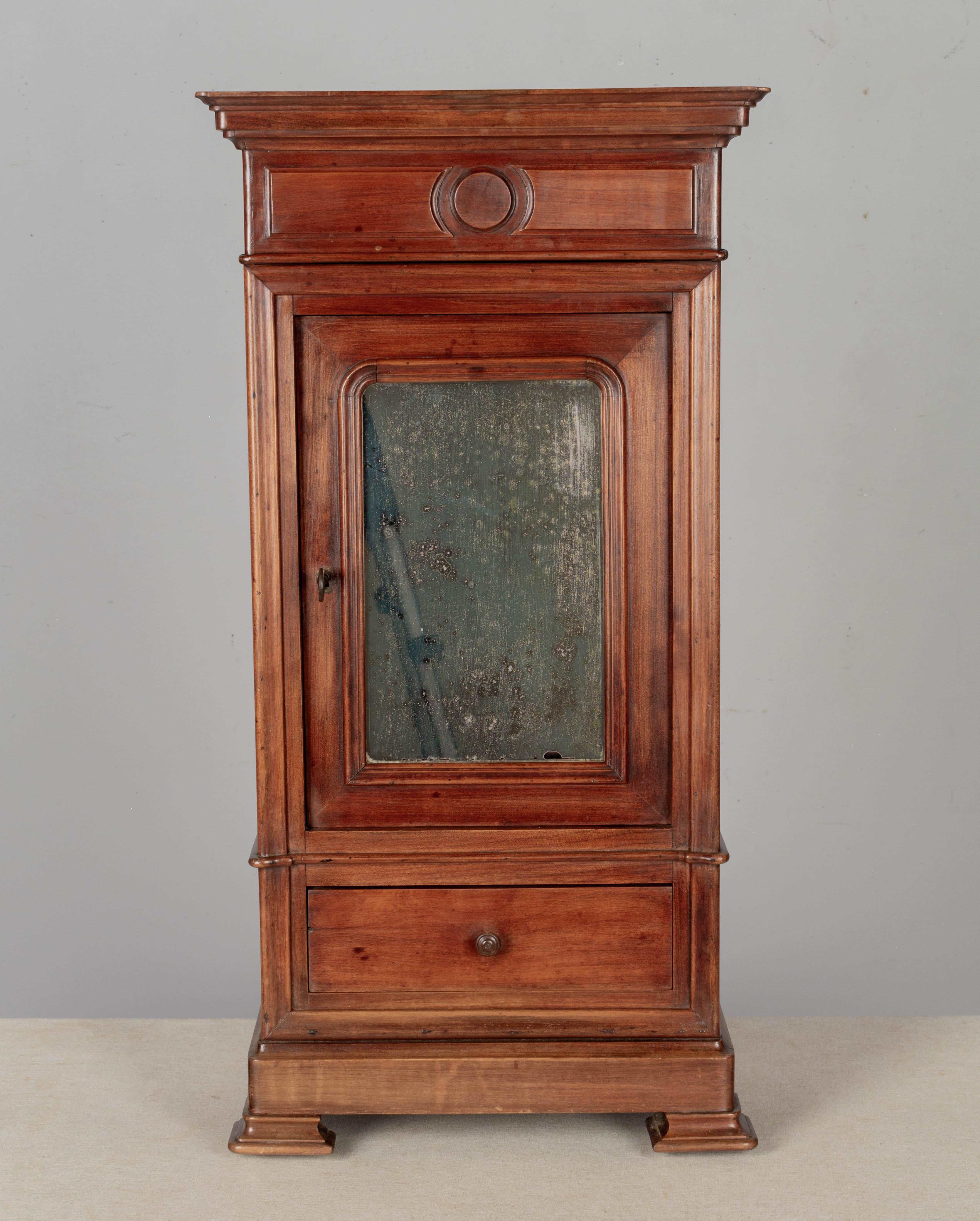 19th Century French Louis Philippe Style Miniature Armoire or Wall Cabinet For Sale