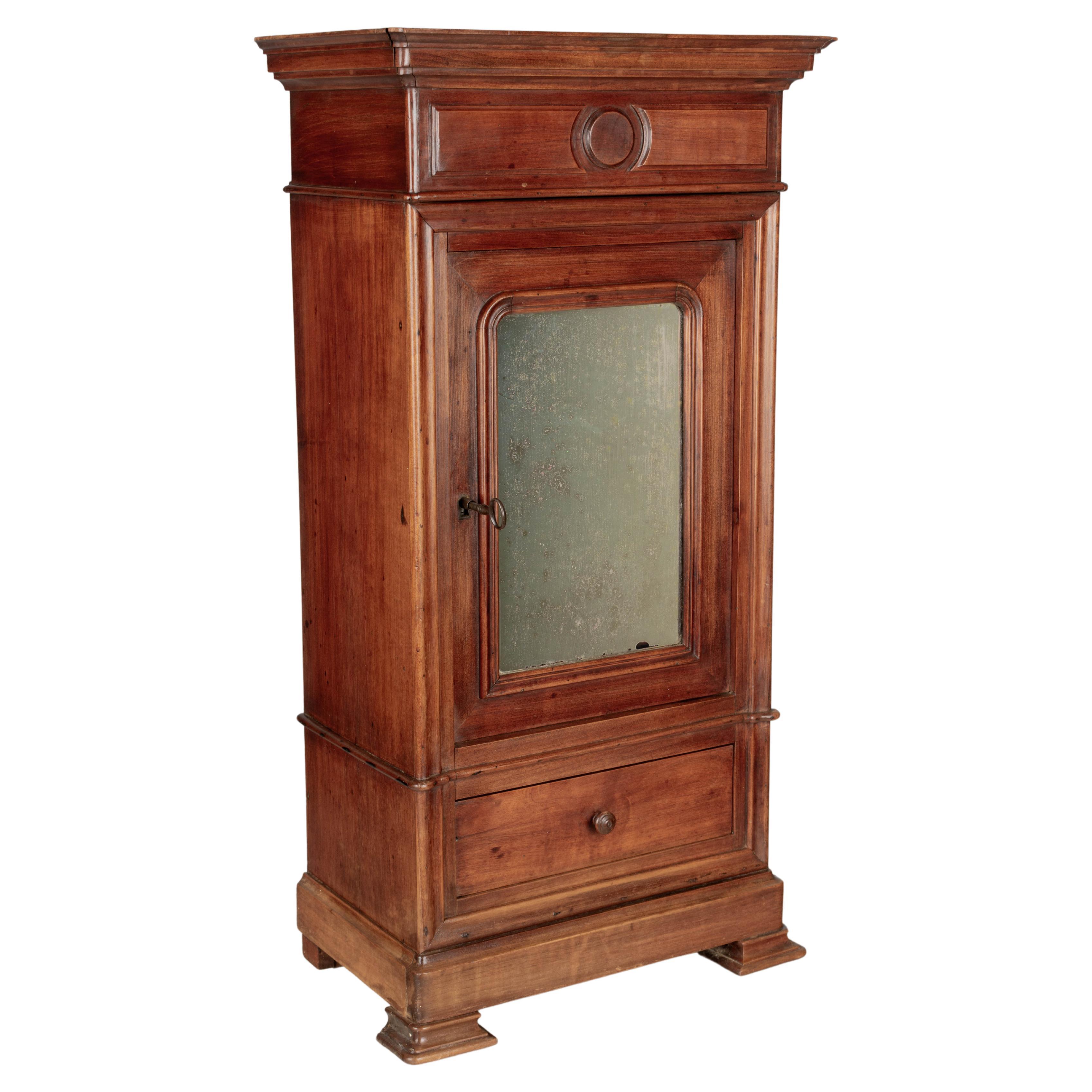 French Louis Philippe Style Miniature Armoire or Wall Cabinet For Sale