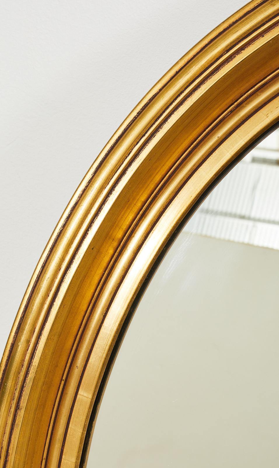 Glass French Louis Philippe Style Oval Giltwood Mirror