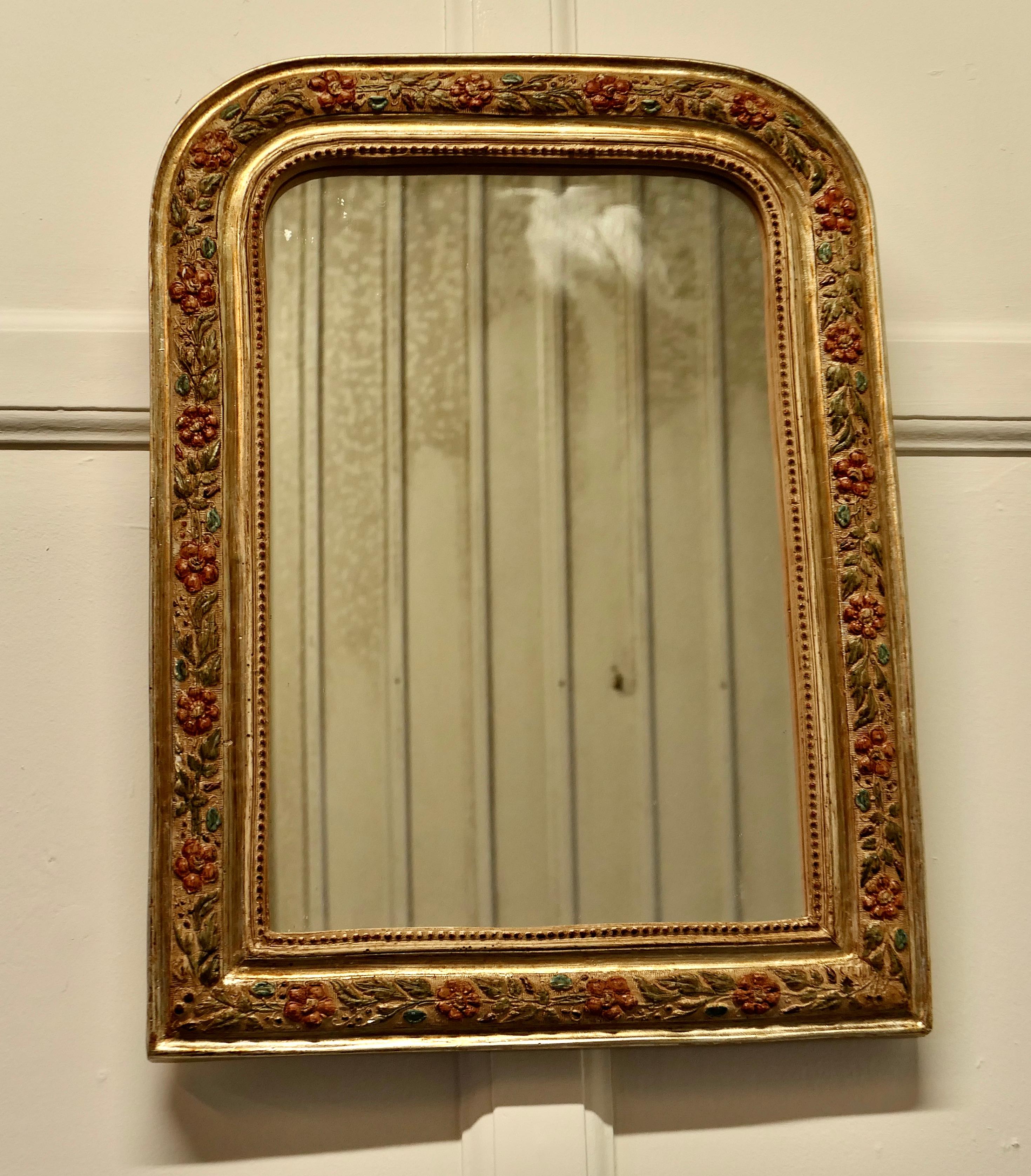 French Louis Philippe Style Painted Gilt Mirror In Good Condition For Sale In Chillerton, Isle of Wight