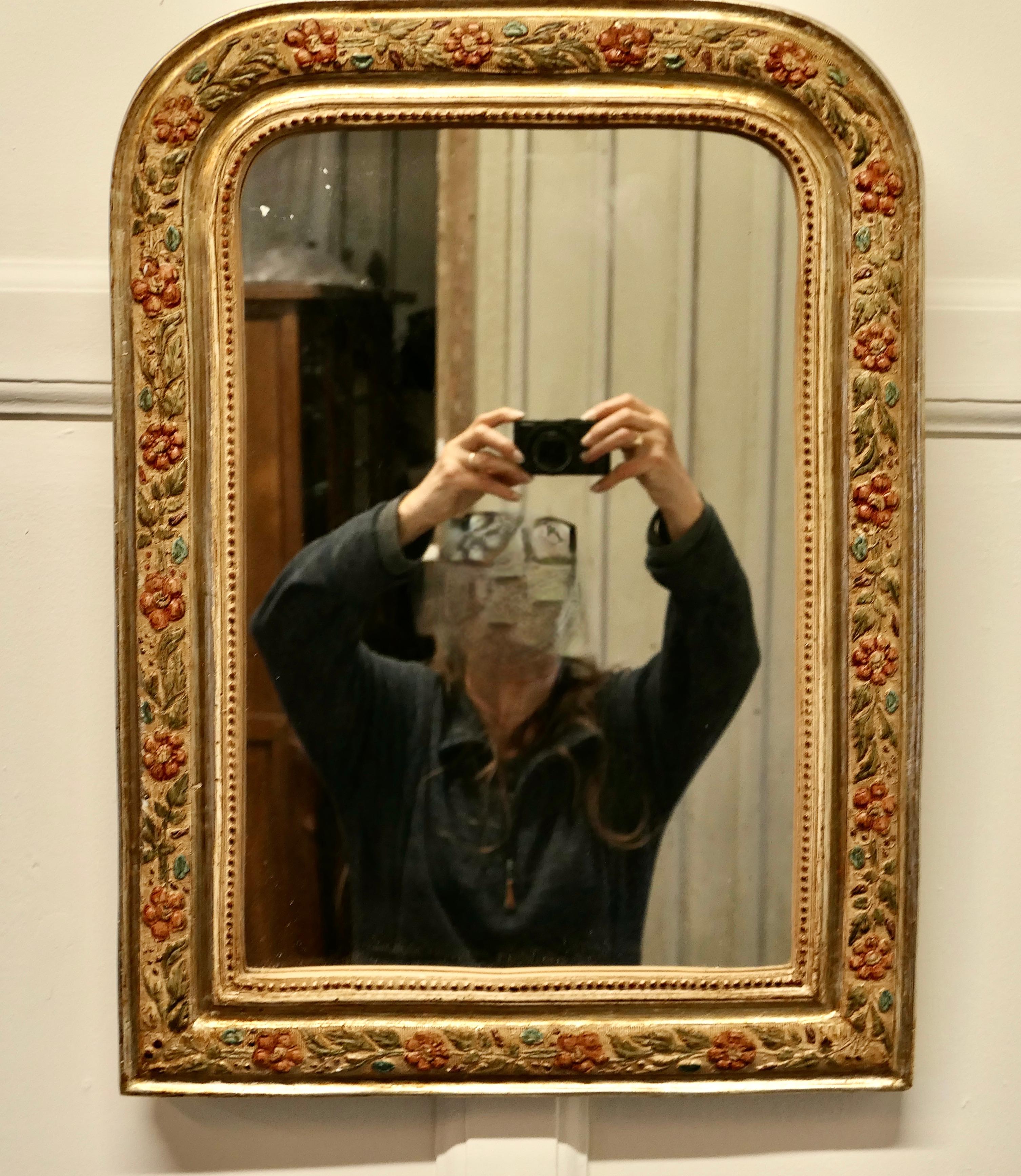 20th Century French Louis Philippe Style Painted Gilt Mirror For Sale