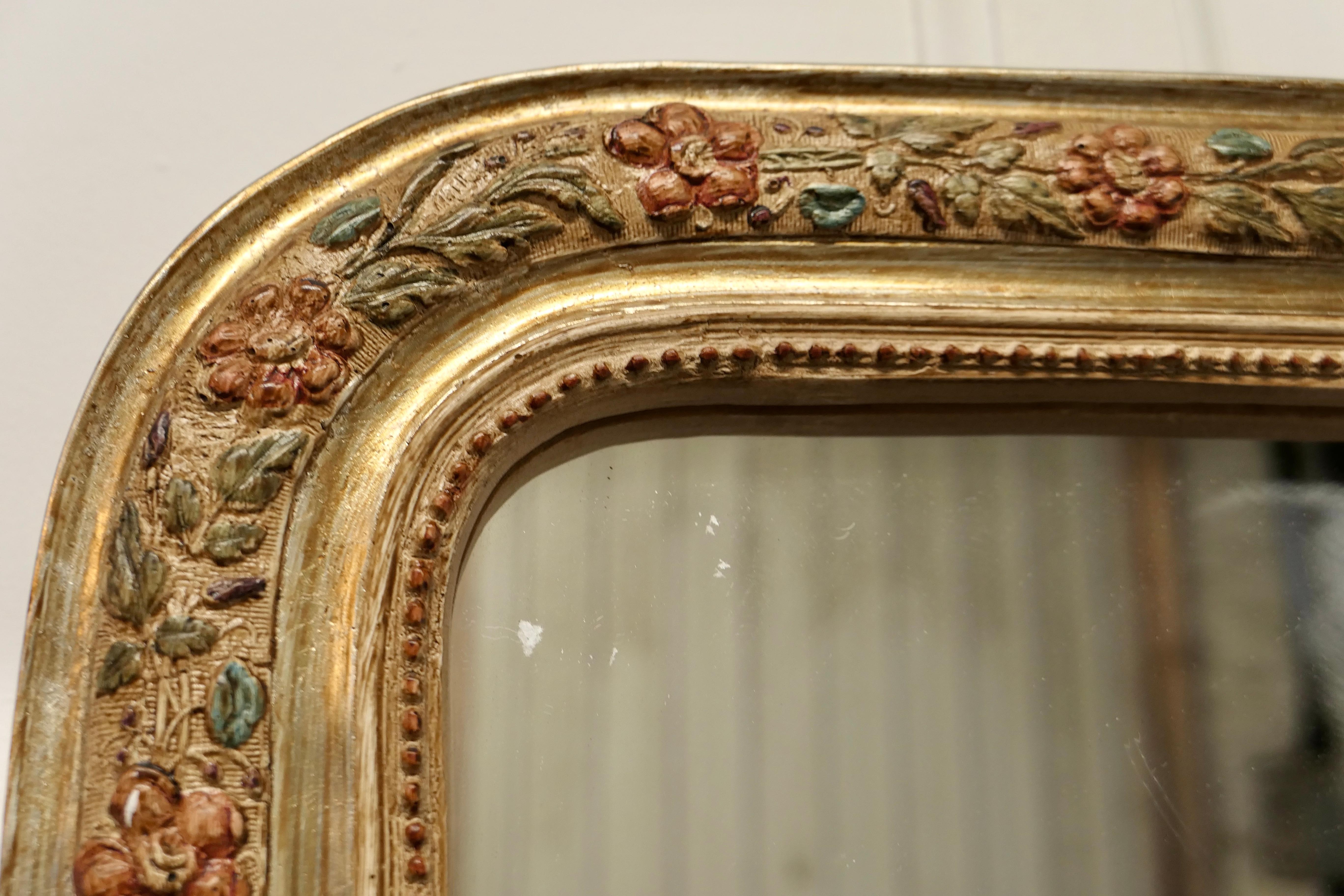 French Louis Philippe Style Painted Gilt Mirror For Sale 2