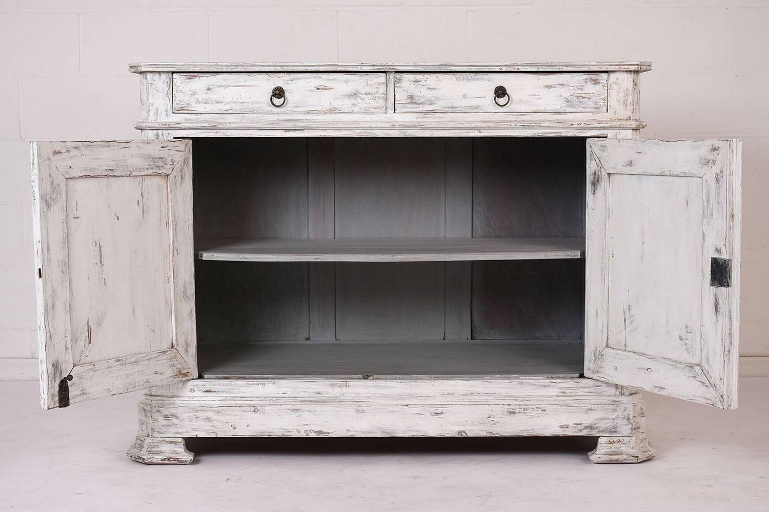 Carved French Louis Philippe Style Painted Sideboard