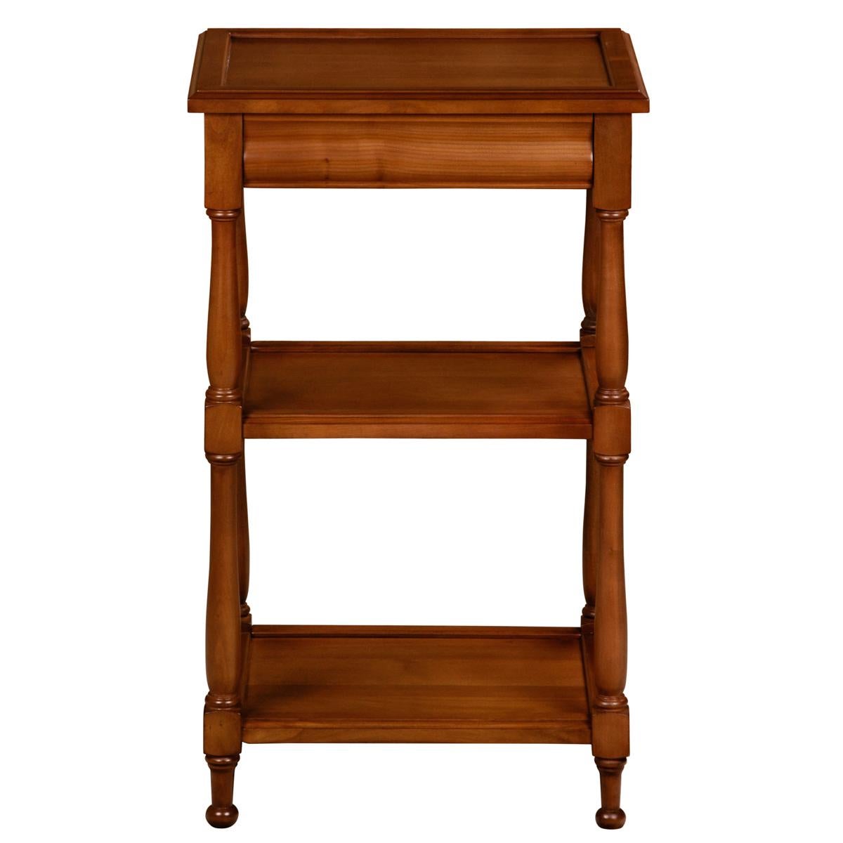 Français Table de service française de style Louis Philippe en cerisier massif, 1 tiroir et 2 étagères en vente