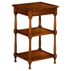 French Louis Philippe Style Serving Table in Solid Cherry, 1 Drawer & 2 Shelves