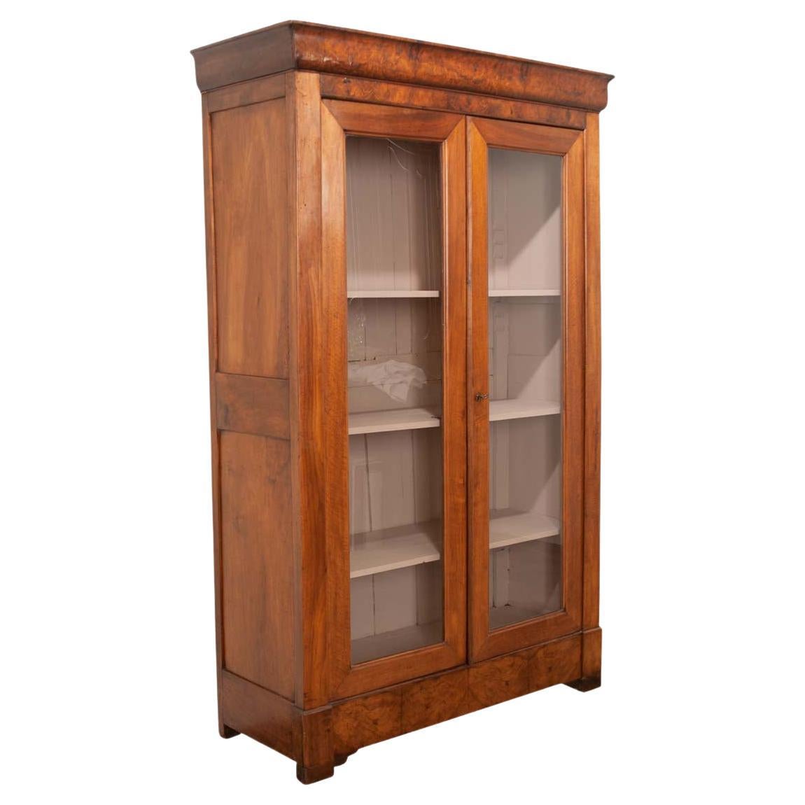 French Louis Philippe Walnut Bibliotheque