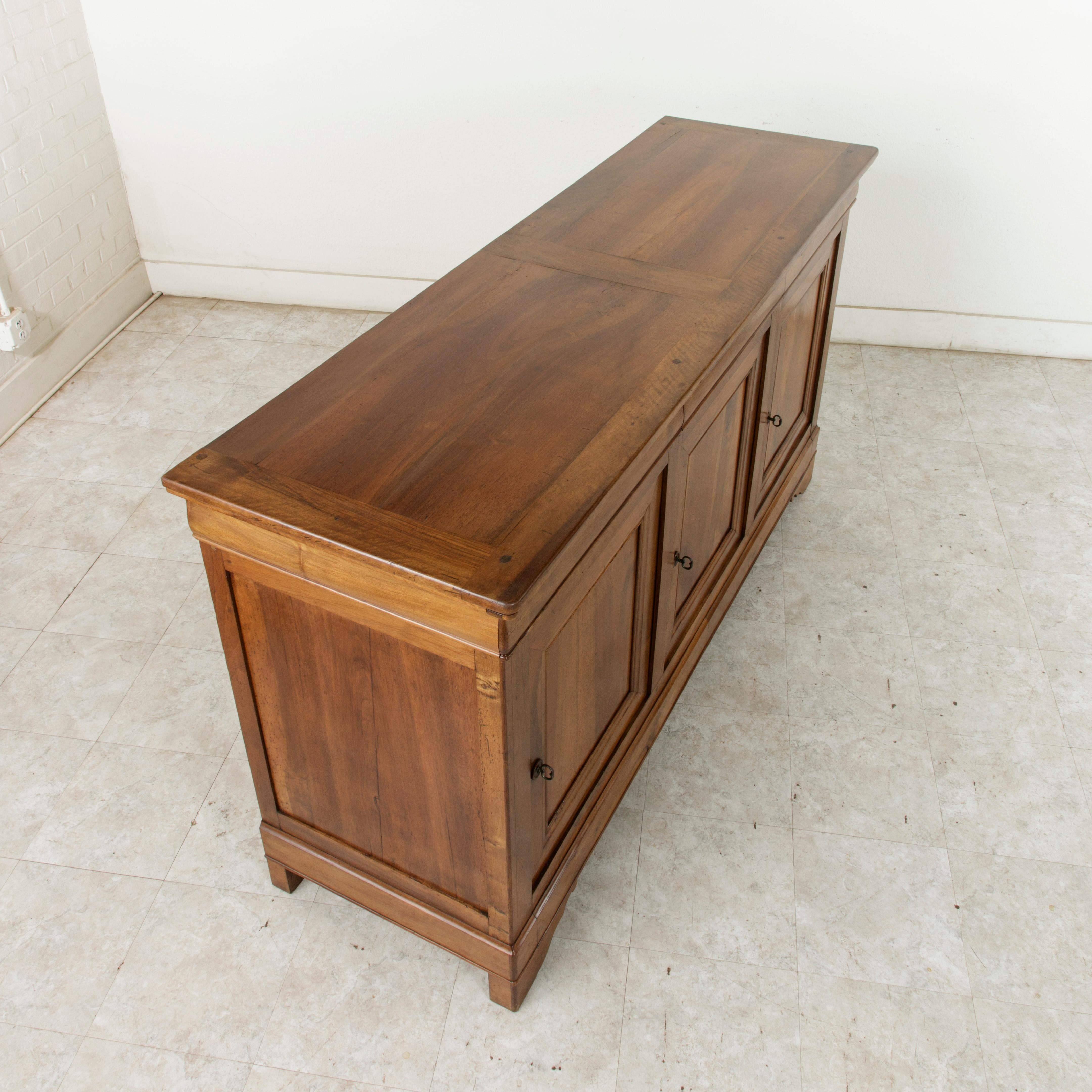 French Louis Philippe Style Walnut Enfilade, Buffet, or Sideboard Circa 1900 3