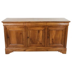 Antique French Louis Philippe Style Walnut Enfilade, Buffet, or Sideboard Circa 1900