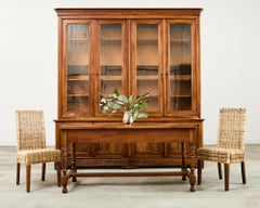 French Louis Philippe Style Walnut Library Bibliotheque Bookcase