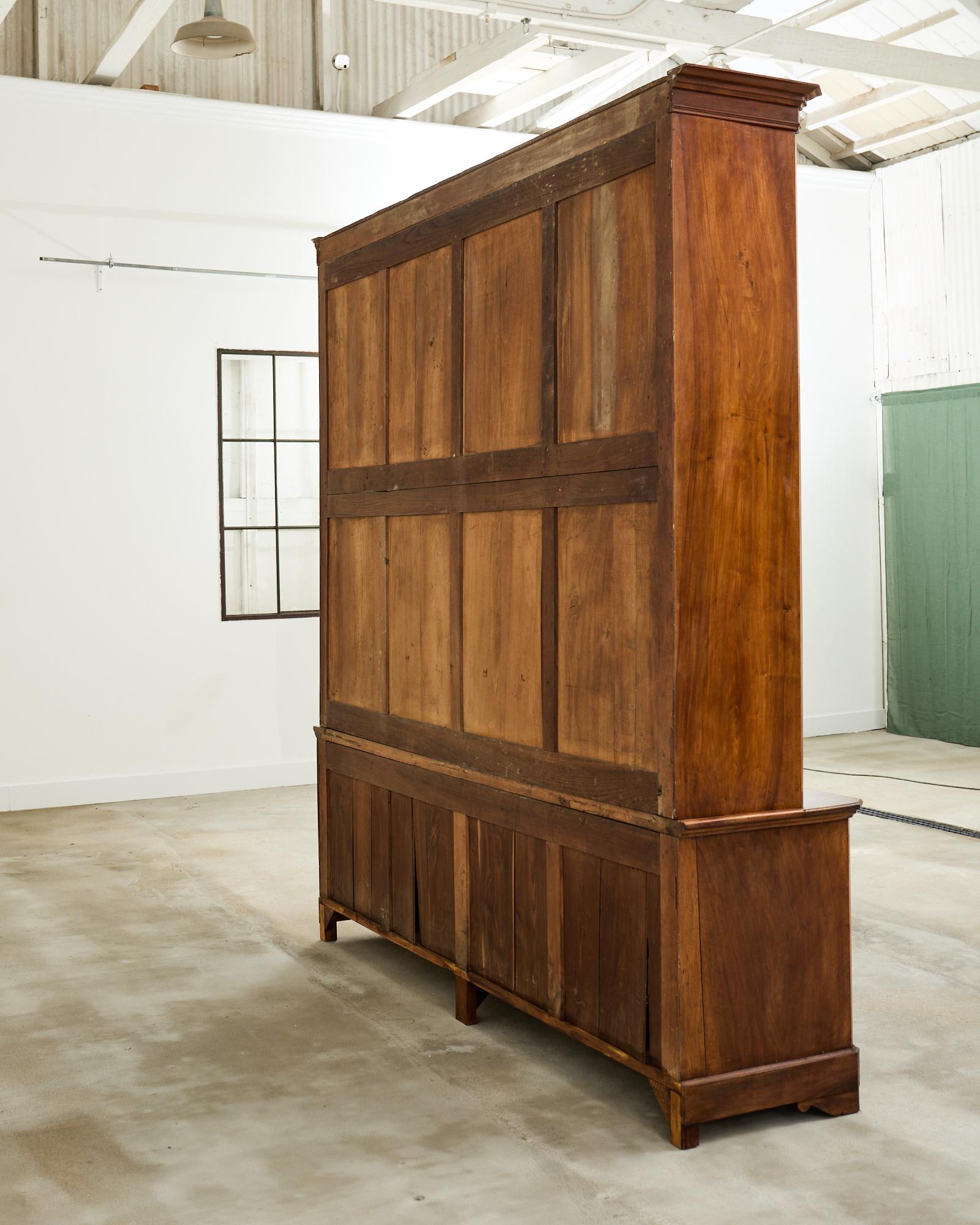 French Louis Philippe Style Walnut Library Bibliotheque Bookcase 14