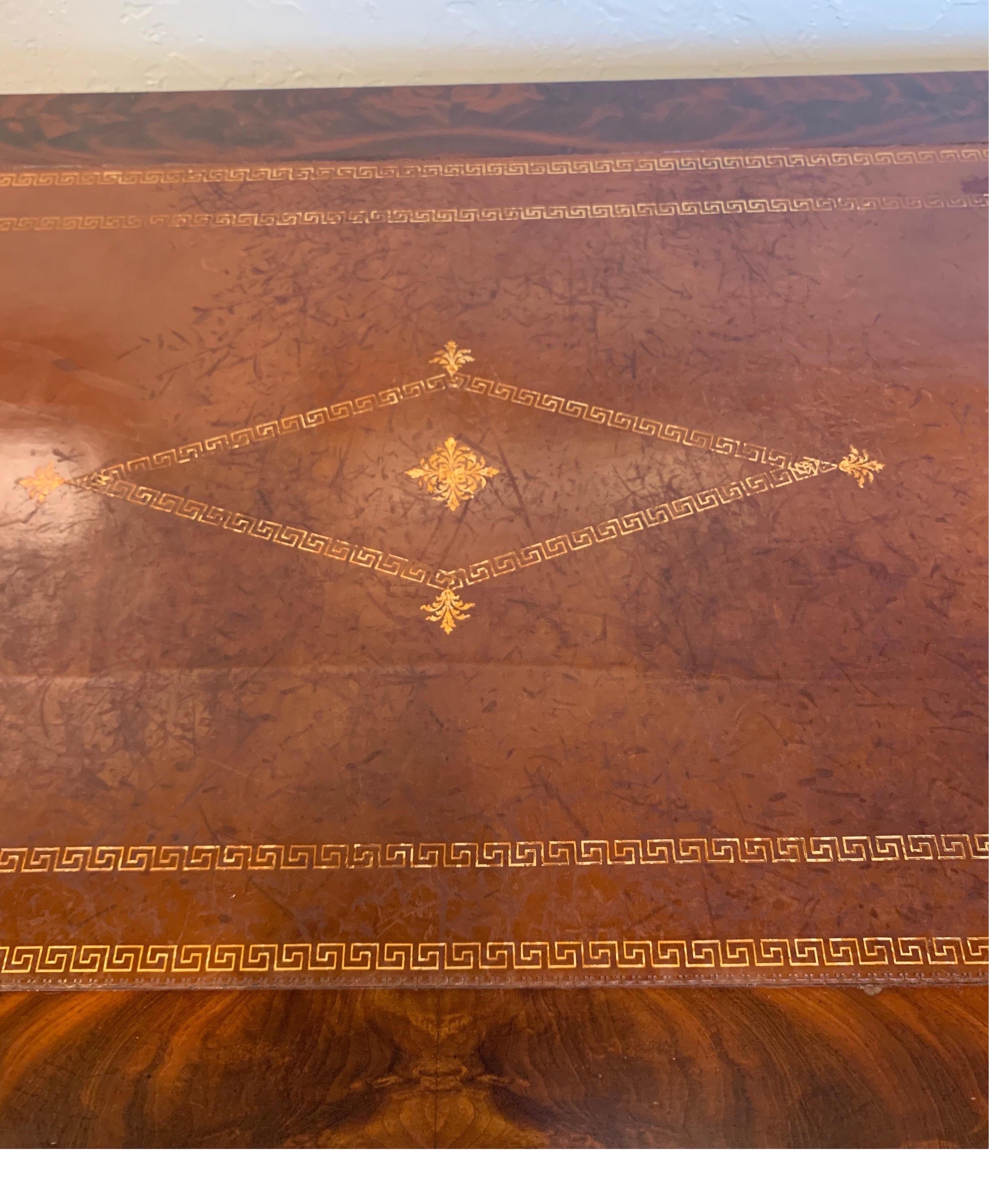 French Louis Philippe Tooled Leather Top Writing Desk 3