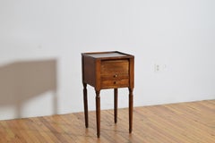 French Louis Philippe Walnut 1-Drawer Tambour-Front Nightstand, ca. 1835