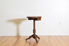 French Louis Philippe Walnut 2-Drawer Side Table, Mid-19th Century