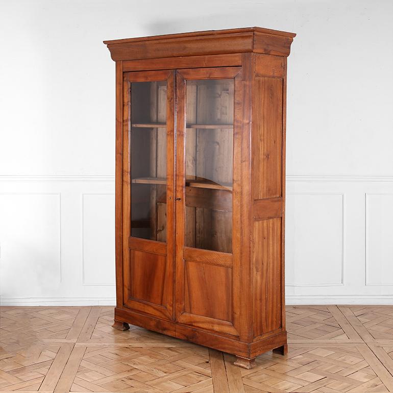 French Louis Philippe Walnut Bookcase with Glazed Doors 2