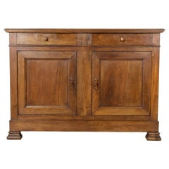 French Louis Philippe Walnut Buffet d'Appui, Server or Sideboard, circa 1900