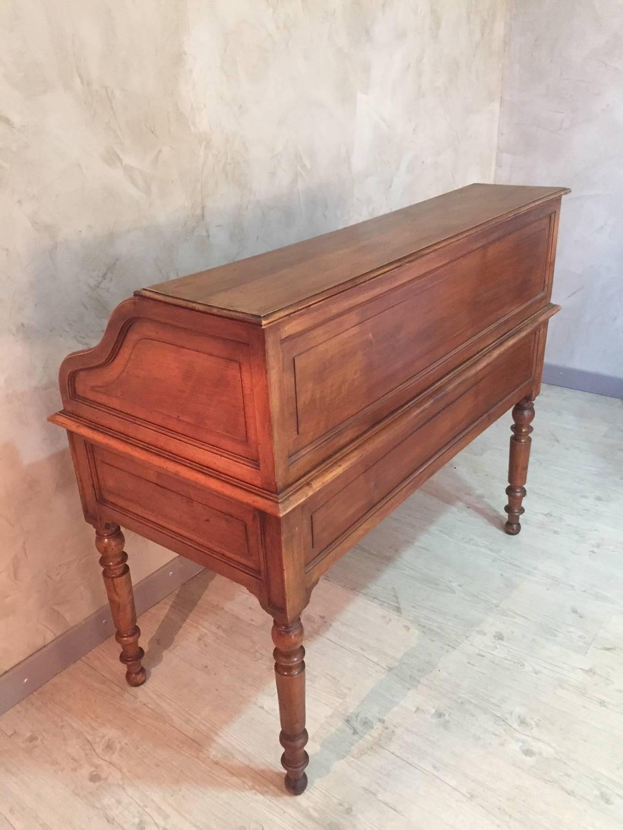 French Louis Philippe Walnut Cylinder Desk, 1850s 5