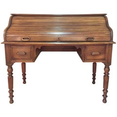 French Louis Philippe Walnut Cylinder Desk, 1850s