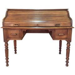French Louis Philippe Walnut Cylinder Desk, 1850s