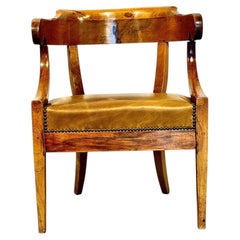 French Louis Philippe Walnut Desk Armchair, c. 1845