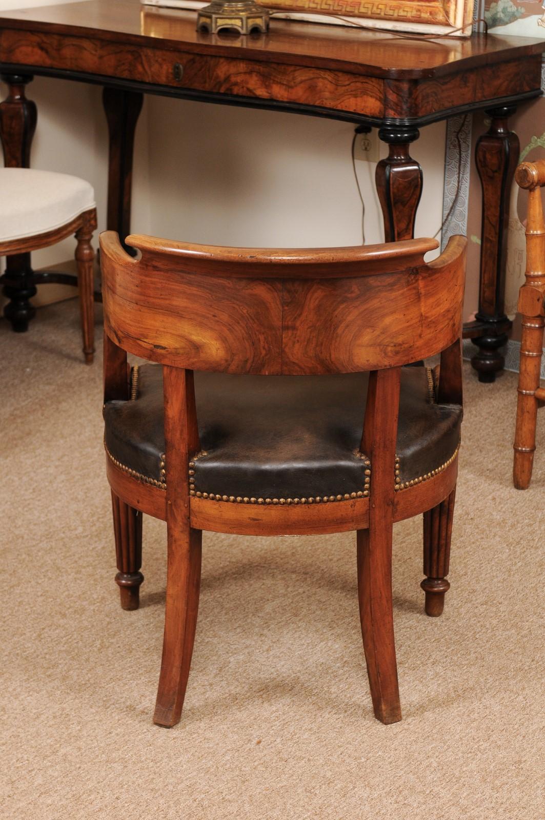 French Louis Philippe Walnut Desk Chair, circa 1840 1