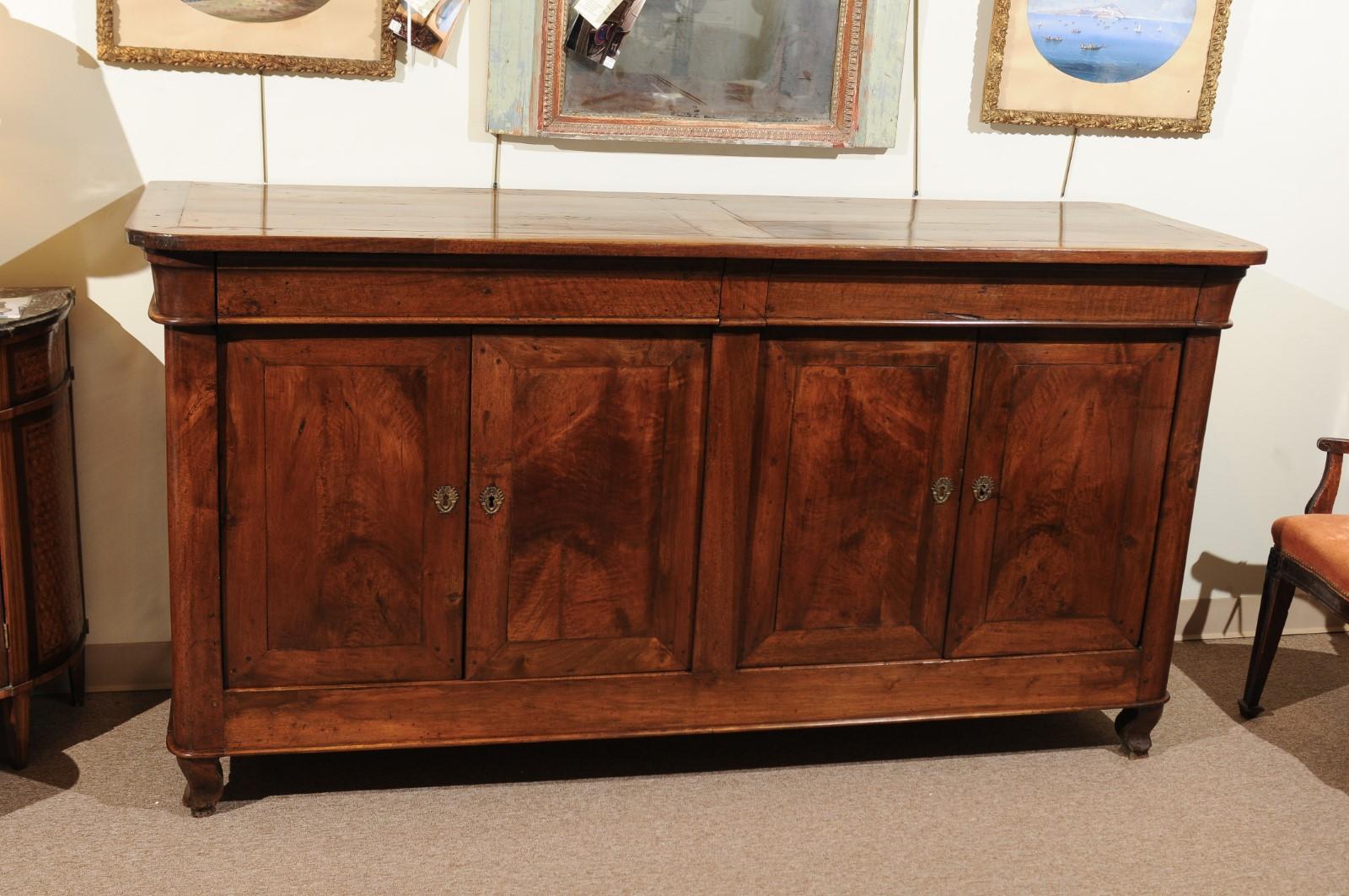 French Louis Philippe Walnut Enfilade In Good Condition In Atlanta, GA