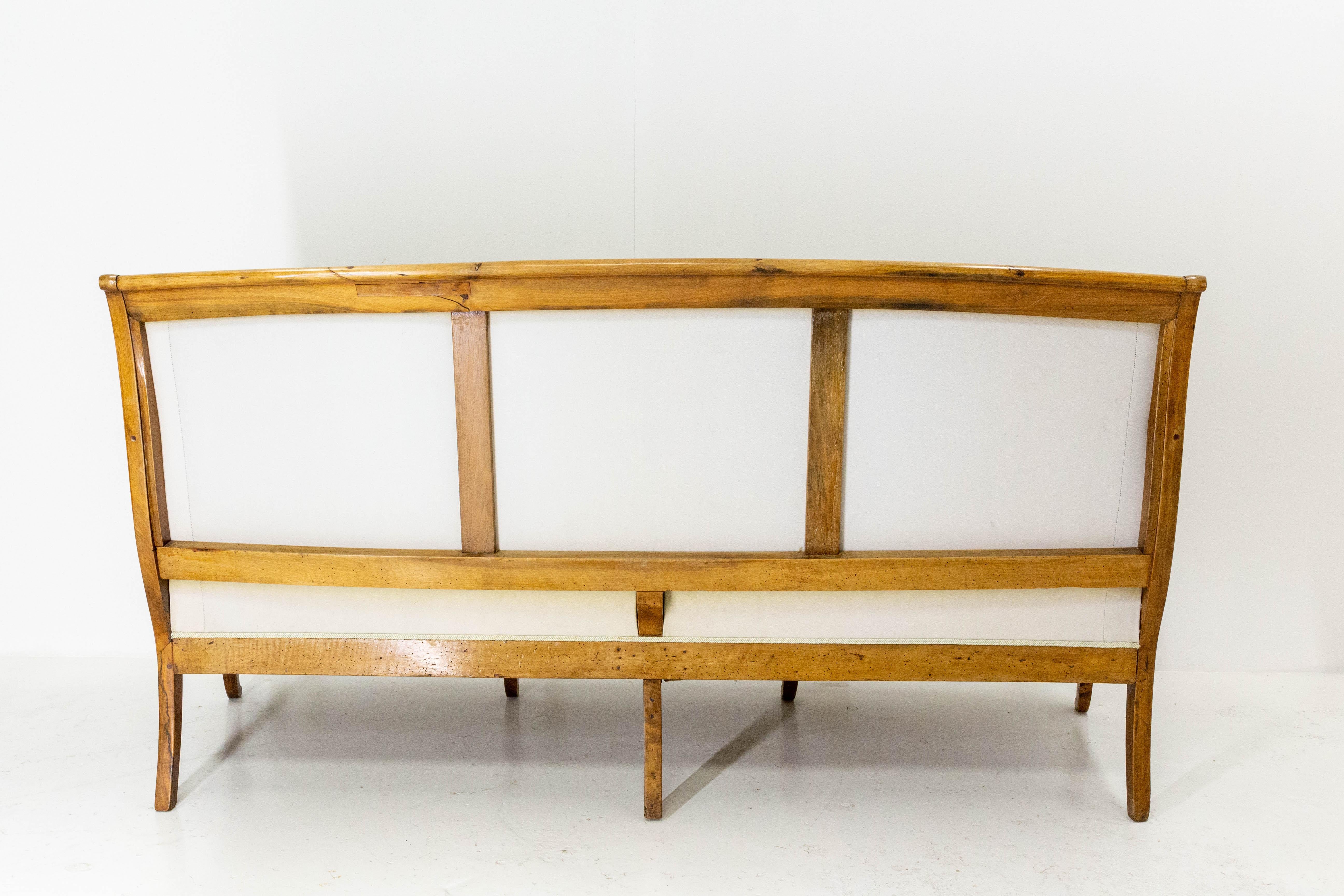 19th Century French Louis Philippe Walnut Sofa or Banquette French 19 th Midcentury