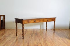 French Louis Philippe Walnut Two-Drawer Centre or Sofa Table, circa 1835