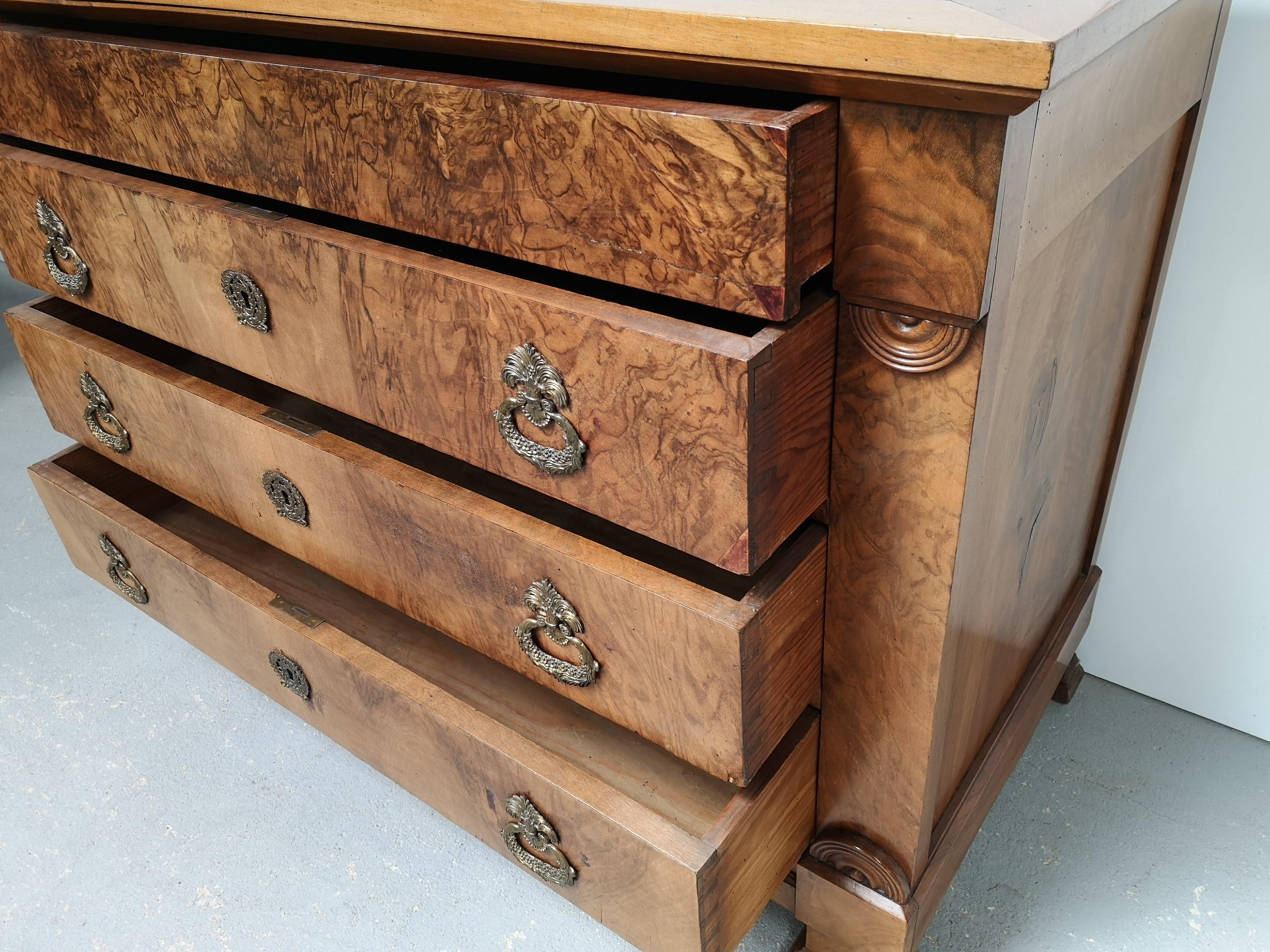French Louis Phillipe Walnut Chest of Drawers 1
