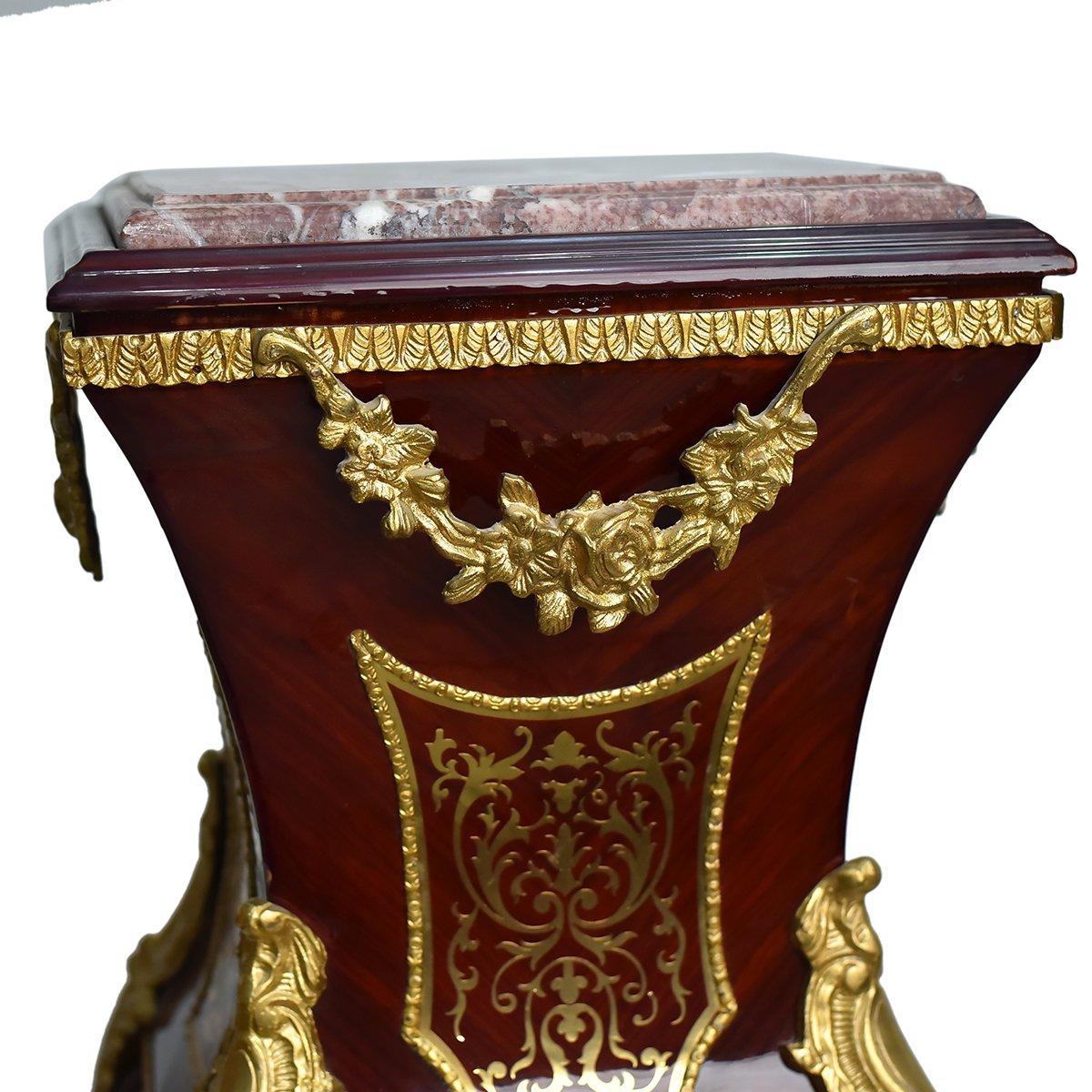 French Louis Style Boulle Pedestal '2 Set', 20th Century In Excellent Condition For Sale In London, GB