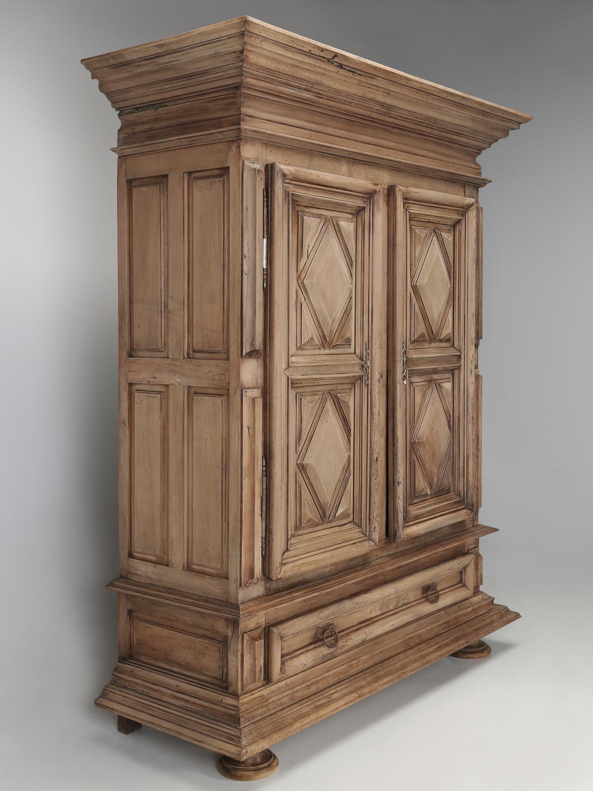 Hand-Crafted French Louis XIII Armoire circa 1700s, in Original Finish from Pamiers, France