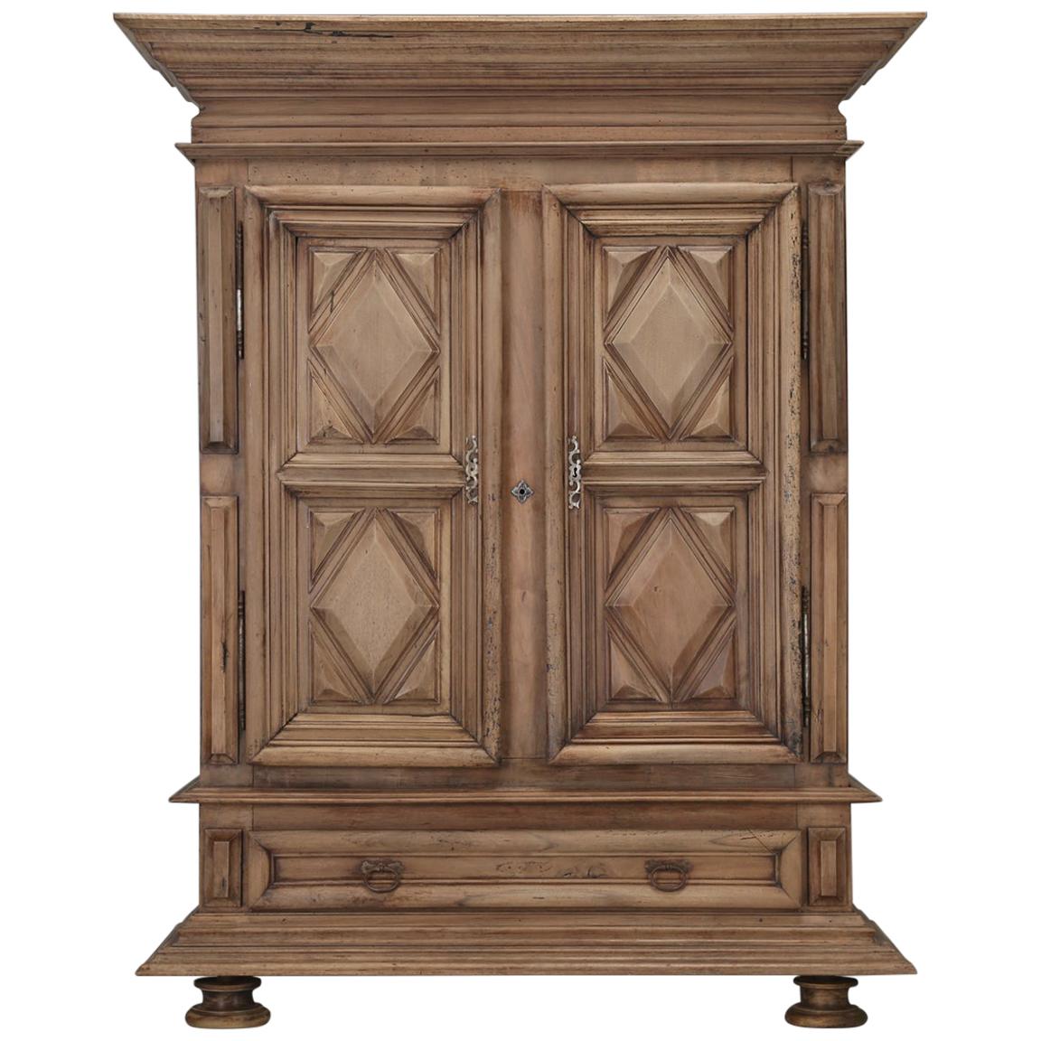 French Louis XIII Armoire circa 1700s, in Original Finish from Pamiers, France