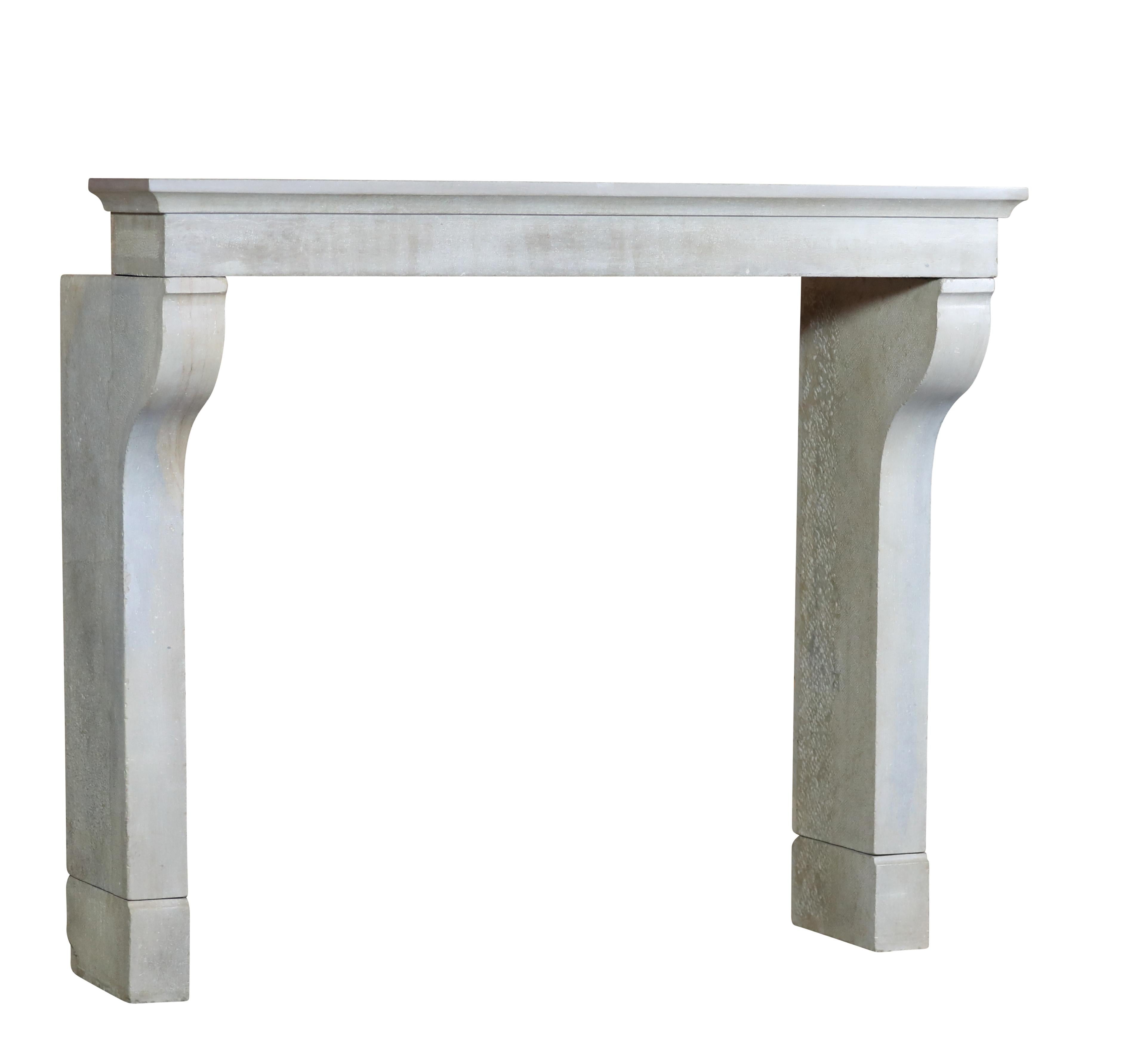 Elegant French country style fireplace surround in a light grey-ish hard limestone. This 17th century is a perfect fit for stylish timeless interior design. Fireplace interior renderings provided for extra imagination.
Measures:
163 cm Exterior