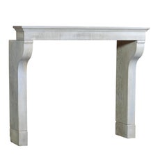 French Louis XIII Country Style Living Limestone Fireplace Mantle