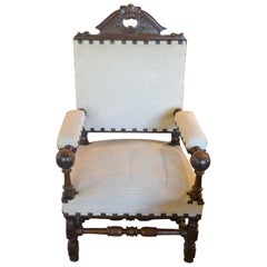 Antique French Louis XIII Fauteuil