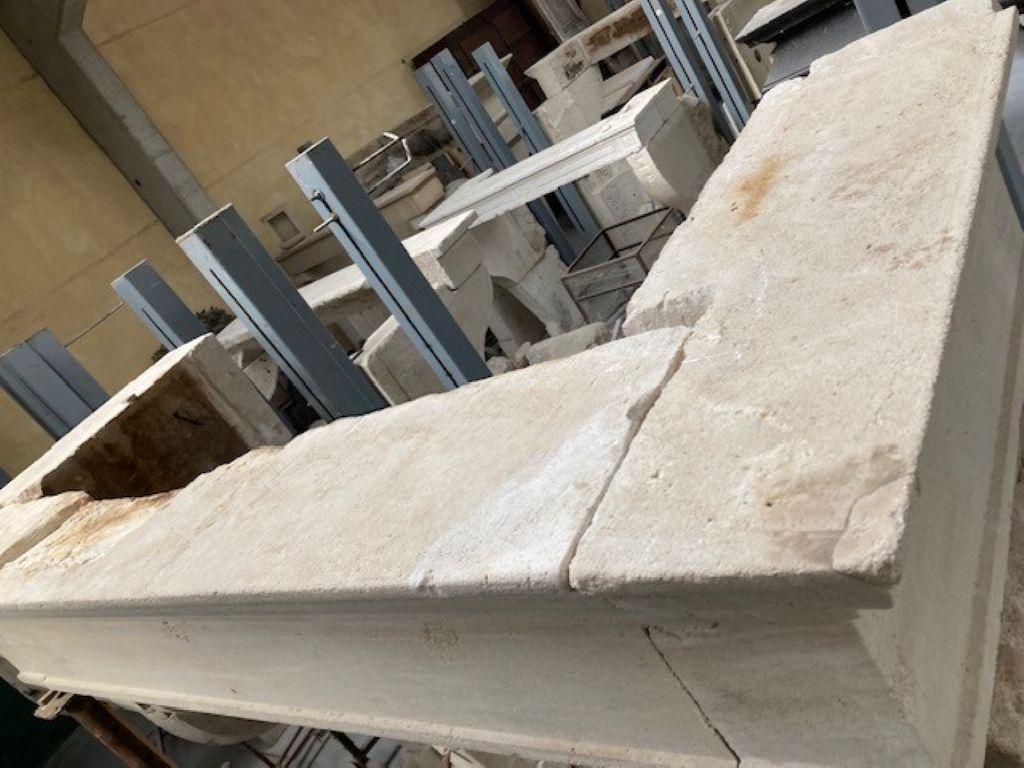 French Louis XIII Limestone Fireplace Mantel For Sale 3