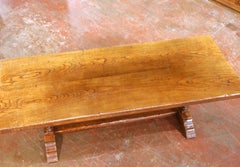 French Louis XIII Style Oak & Chestnut Monastery Dining Table from The Pyrenees