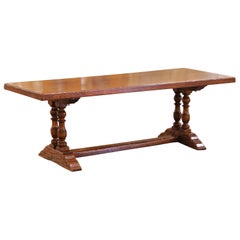 French Louis XIII Oak and Chestnut Monastery Dining Table from The Pyrenees