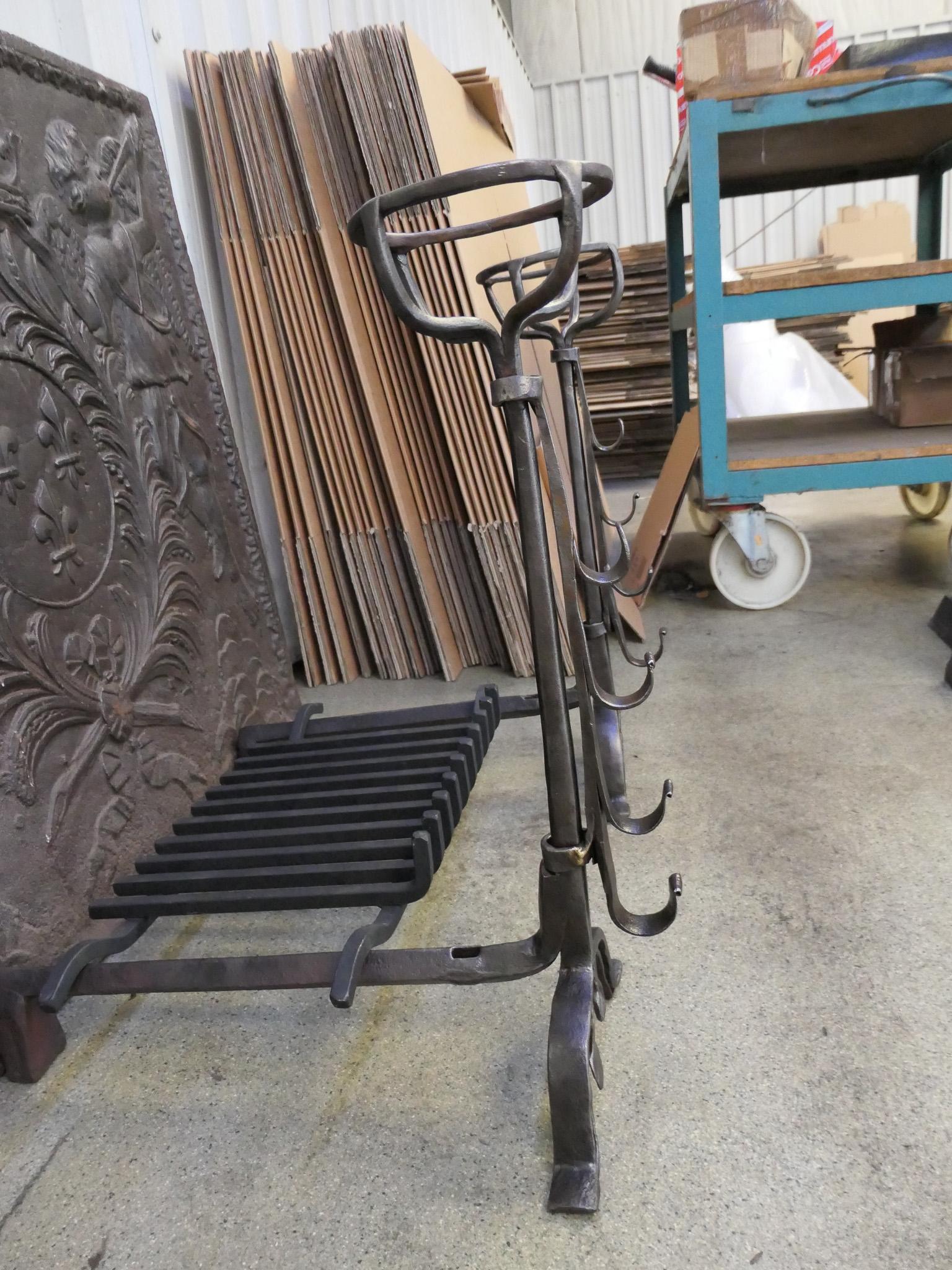 French Louis XIII Period Fireplace Grate or Fire Basket, 17th Century For Sale 9