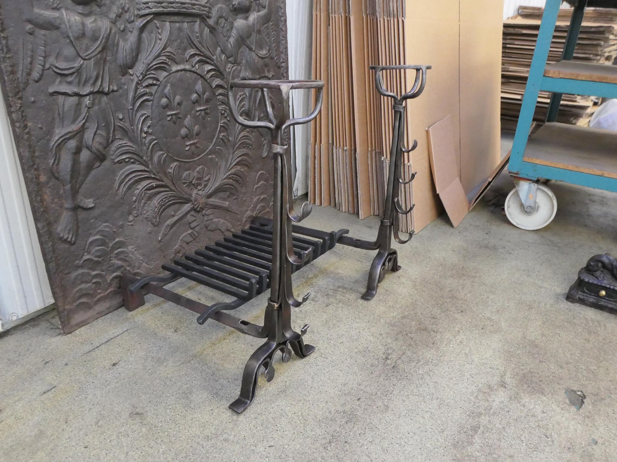 French Louis XIII Period Fireplace Grate or Fire Basket, 17th Century For Sale 10