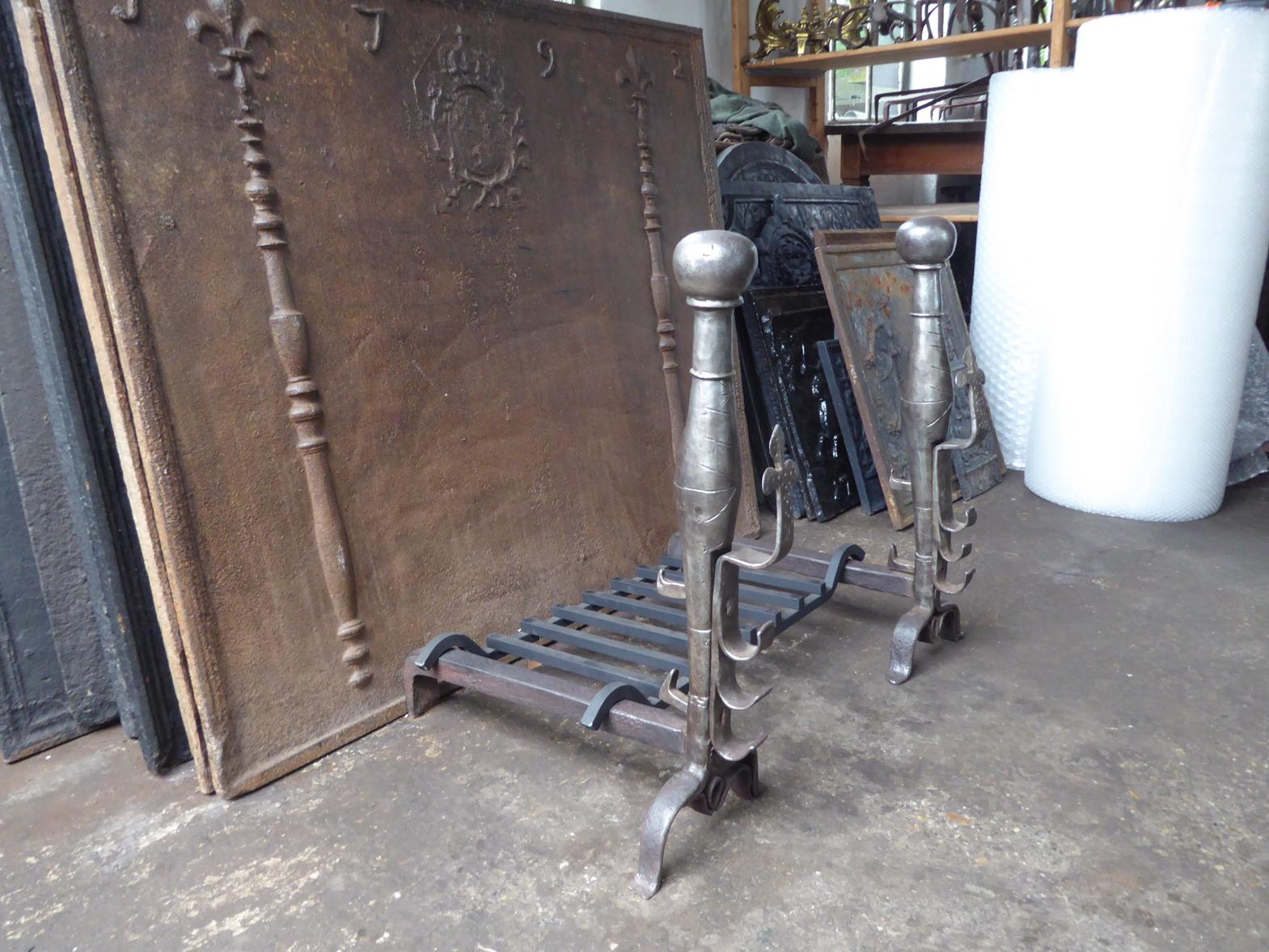 French Louis XIII Period Fireplace Grate or Fire Basket, 17th Century 14