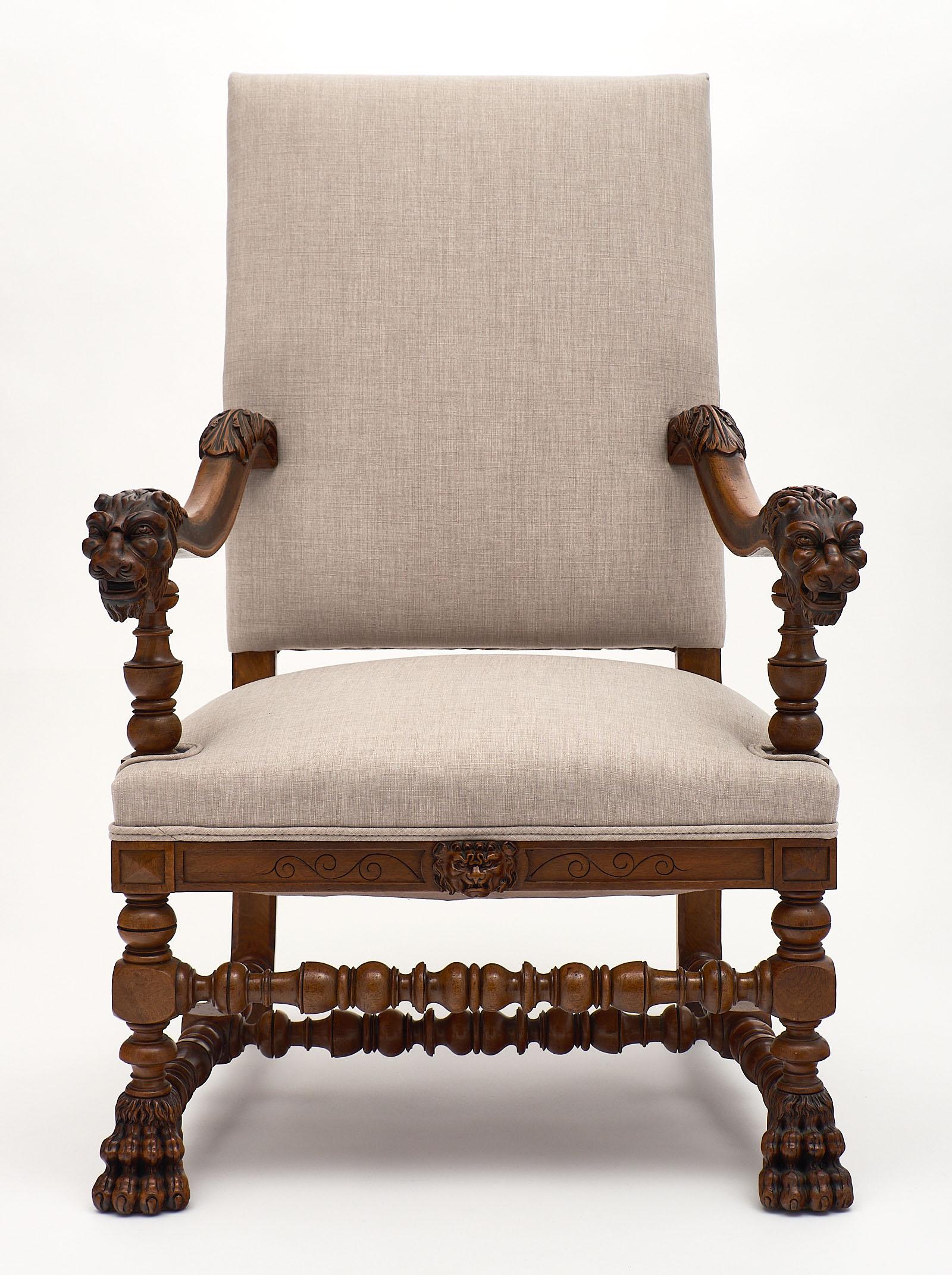 Late 19th Century French Louis XIII Style Armchairs