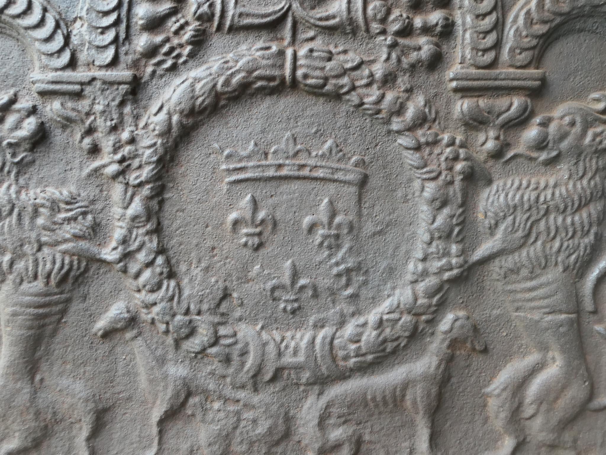 Französische „Arms of France“ im Louis XIII.-Stil, Kaminsims / Rückwand im Angebot 6